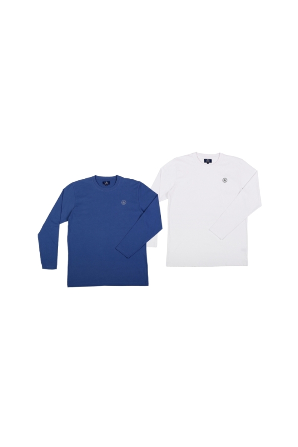 Pack 2 Camisetas Logo Hombre The Time Of Bocha PI1PK.CM Denim-Blanco