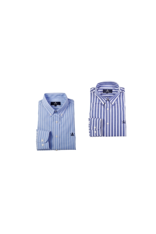 Pack 2 Camisas Cot Hombre The Time Of Bocha PI1PK.CS Celeste-Azul