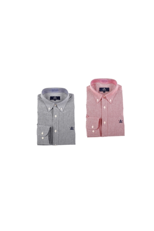 Pack 2 Camisas Oxford Hombre The Time Of Bocha PI1PK.CS Gris-Rosa