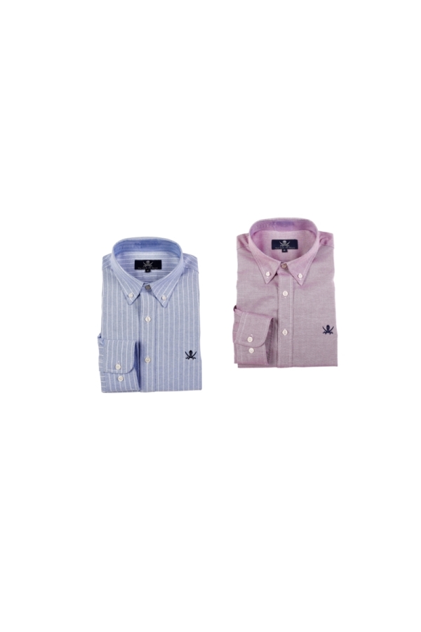 Pack 2 Camisas Oxford Hombre The Time Of Bocha PI1PK.CS Morado-Marino