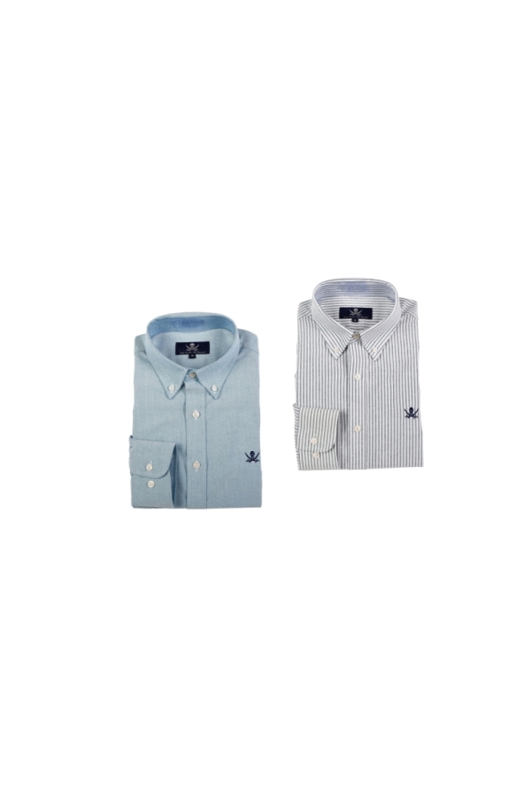 Pack 2 Camisas Oxford Hombre The Time Of Bocha PI1PK.CS Gris-Azul