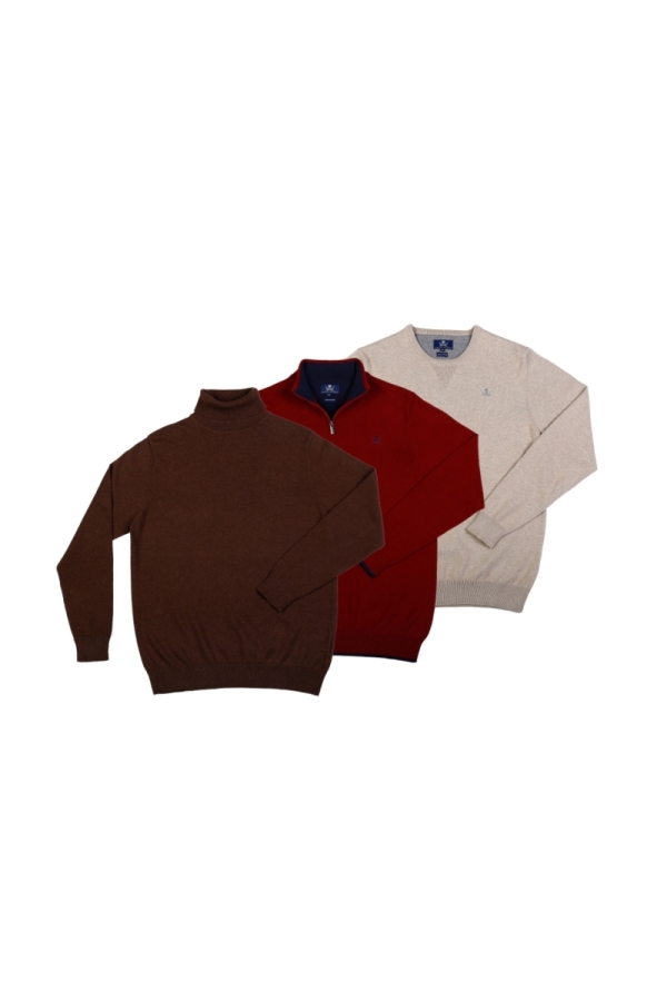 Pack 3 Jerseys Hombre The Time Of Bocha PI1PK.JE Marron-Burdeos-Arena