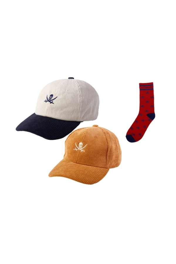 Pack 2 Gorras Y Calcetines Hombre The Time Of Bocha PI1PK.PLCH Mar.Beig-Camel-Burdeos