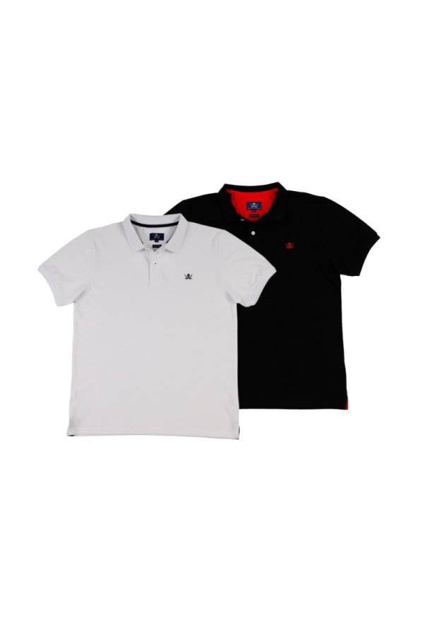 Pack 2 Polos Basicos Hombre The Time Of Bocha QV1PK.PL Blanco-Negro