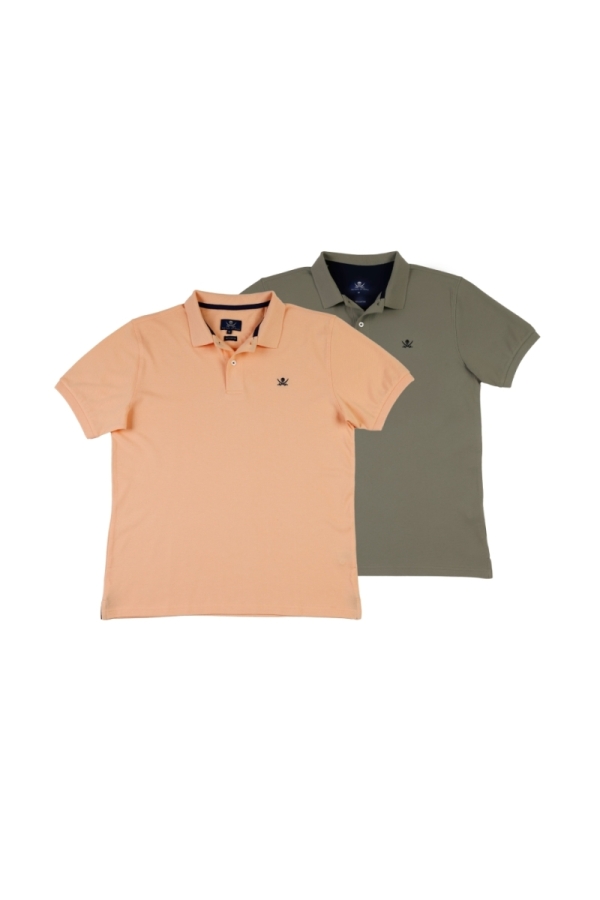 Pack 2 Polos Basicos Hombre The Time Of Bocha QV1PK.PL Apricot-V.Shadow