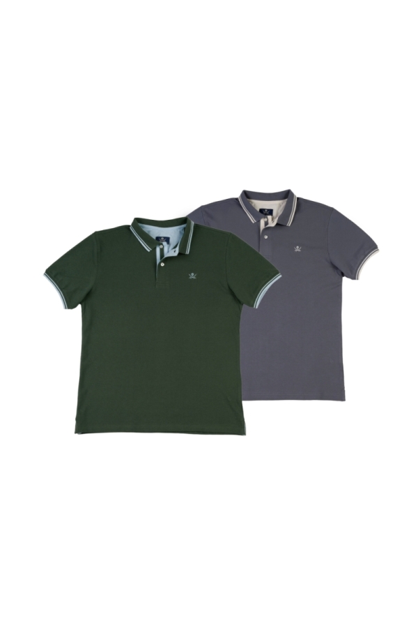 Pack 2 Polos Pirata Hombre The Time Of Bocha QV1PK.PL V.Bot-Gris