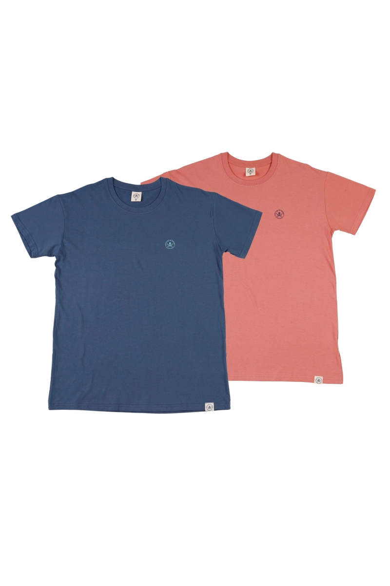 Pack 2 Camisetas Hombre The Time Of Bocha QV1PK.CM Denim-Rosa 