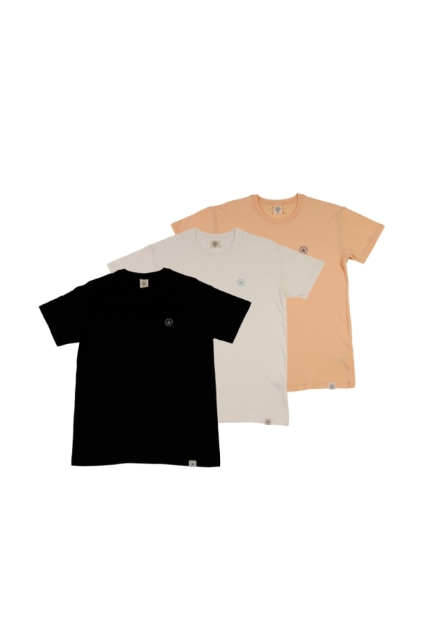 Pack 3 Camisetas Hombre The Time Of Bocha QV1PK.CM Negro-Apricot-Bl.Vinta 