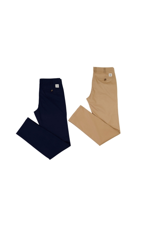 Pack 2 Pantalones Chino Hombre The Time Of Bocha QV1PK.PCH Marino-Camel