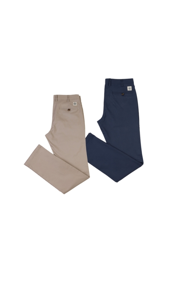 Pack 2 Pantalones Chino Hombre The Time Of Bocha QV1PK.PCH Piedra-Denim