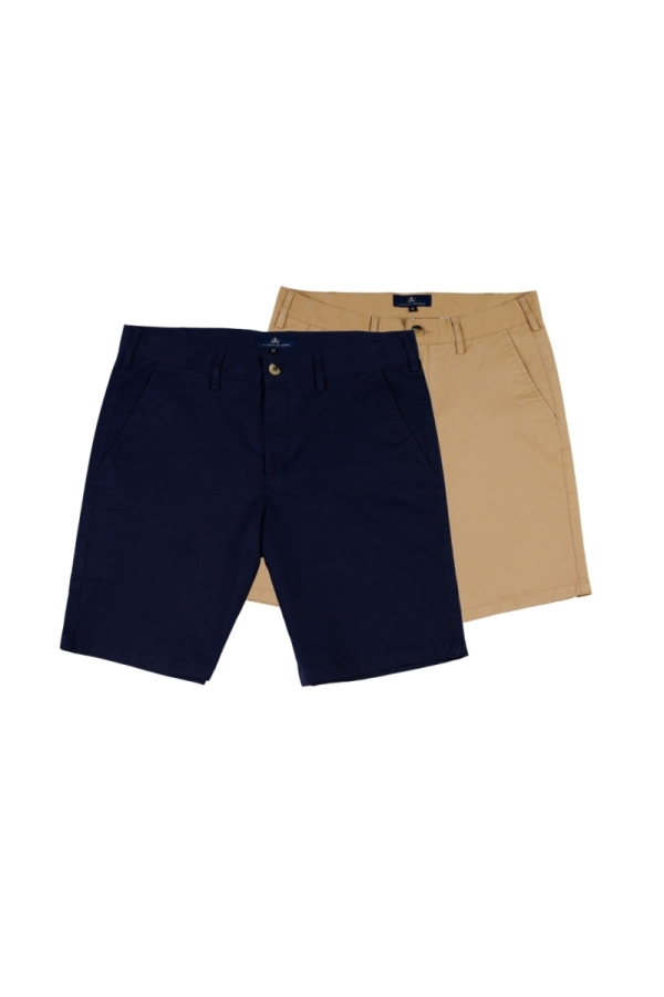 Pack 2 Bermudas Hombre The Time Of Bocha QV1PK.BER Camel-Marino