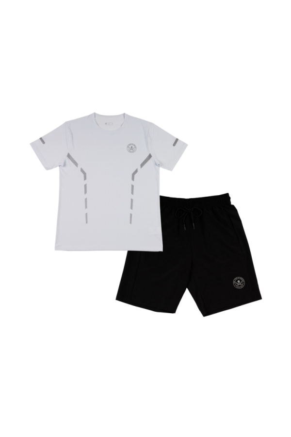 Pack Camiseta Y Short Padel Hombre The Time Of Bocha QV1PK.PAD Blanco-Negro