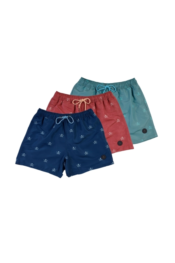 Pack 3 Bañadores Hombre The Time Of Bocha QV1PK.SP Denim-Rojo-Verde