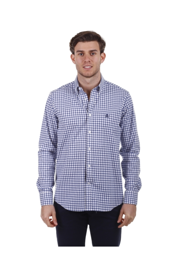 Camisa Algodon Hombre The Time Of Bocha PV1COT Azul