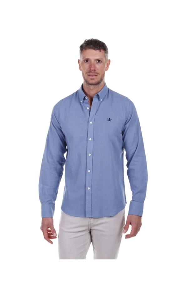 Camisa Lino Hombre The Time Of Bocha PV1LINO Denim