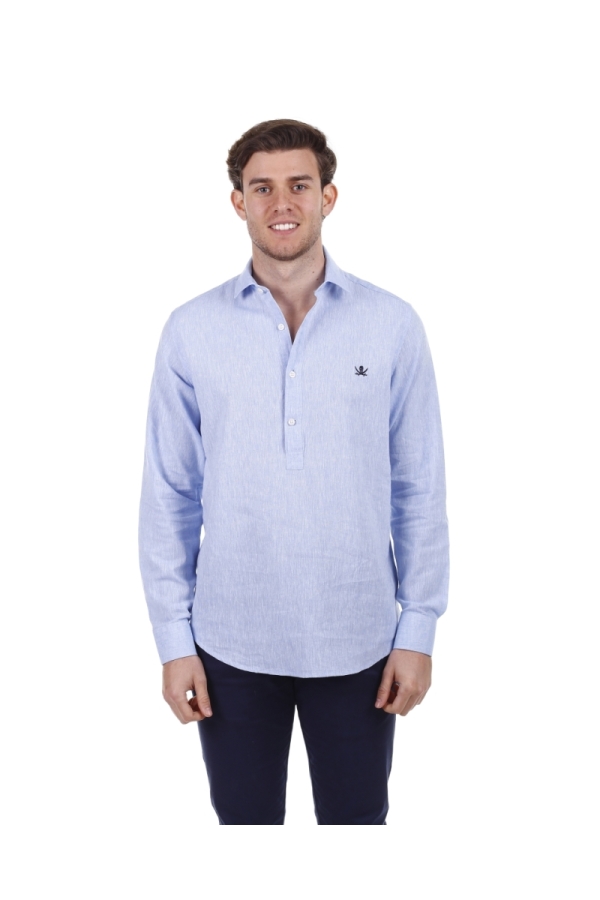 Camisa Polera Hombre The Time Of Bocha PV1POL Celeste