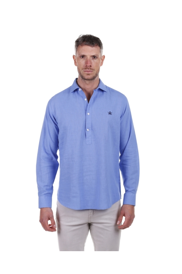 Camisa Polera Hombre The Time Of Bocha PV1POL Azulina