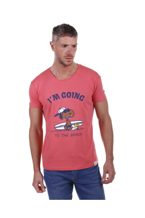 Camiseta Beach Hombre The Time Of Bocha PV1CDOG Coral