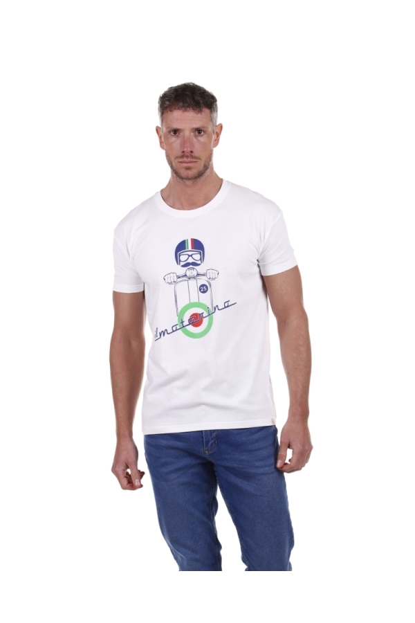 Camiseta Motorino Hombre The Time Of Bocha PV1CMOTORINO Blanco