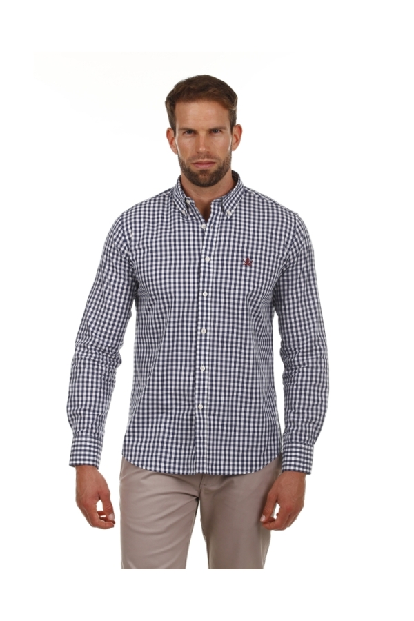 Camisa Algodón Hombre The Time Of Bocha PI1COT Azul