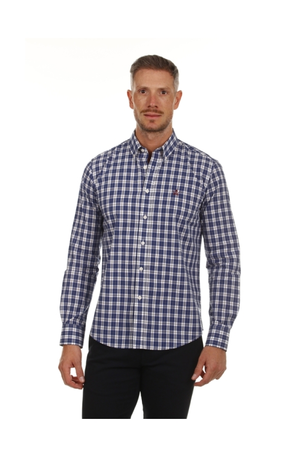 Camisa Algodón Hombre The Time Of Bocha PI1COT Azul