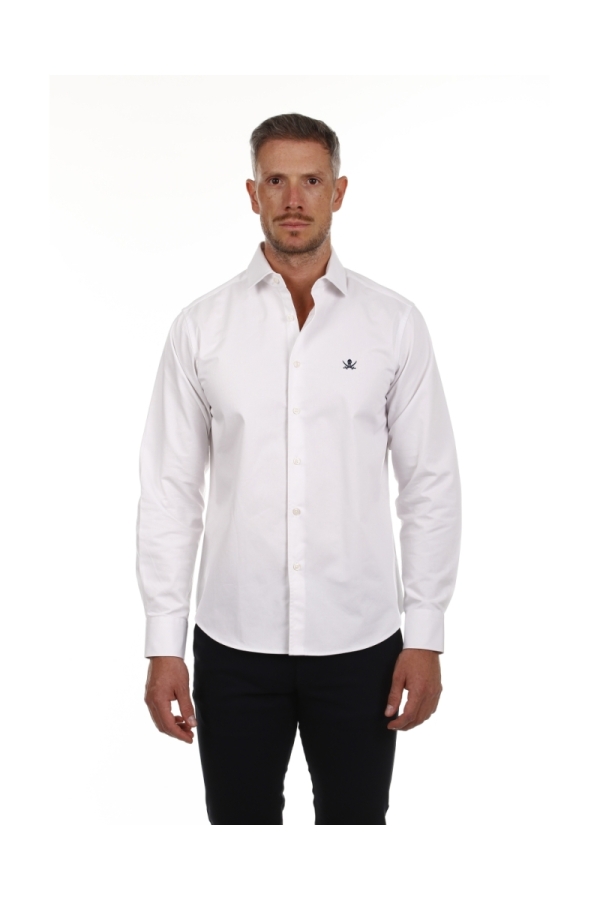 Camisa Gabardina Hombre The Time Of Bocha PI1GAB Blanco