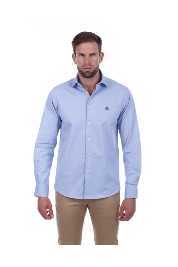 Camisa Gabardina Hombre The Time Of Bocha PI1GAB Celeste