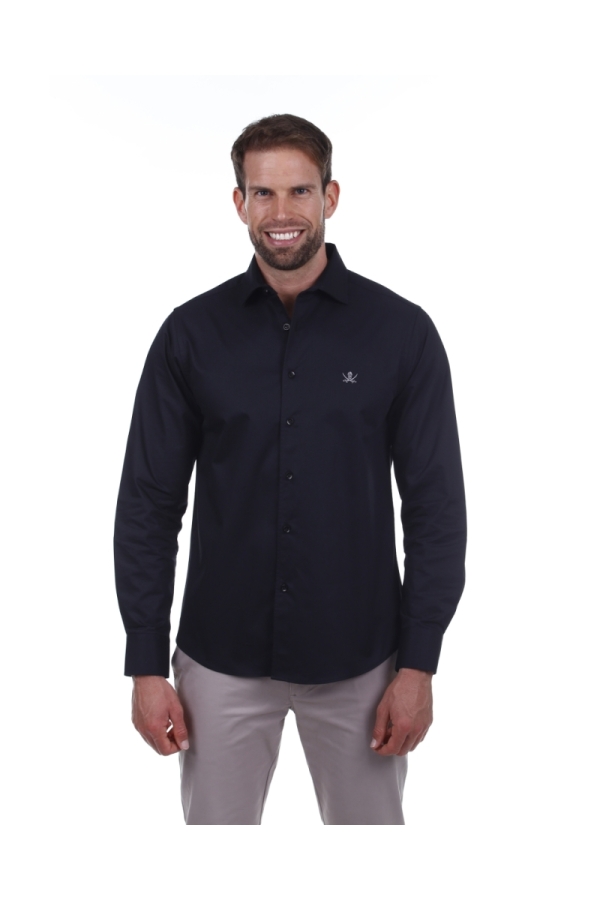 Camisa Gabardina Hombre The Time Of Bocha PI1GAB Negro