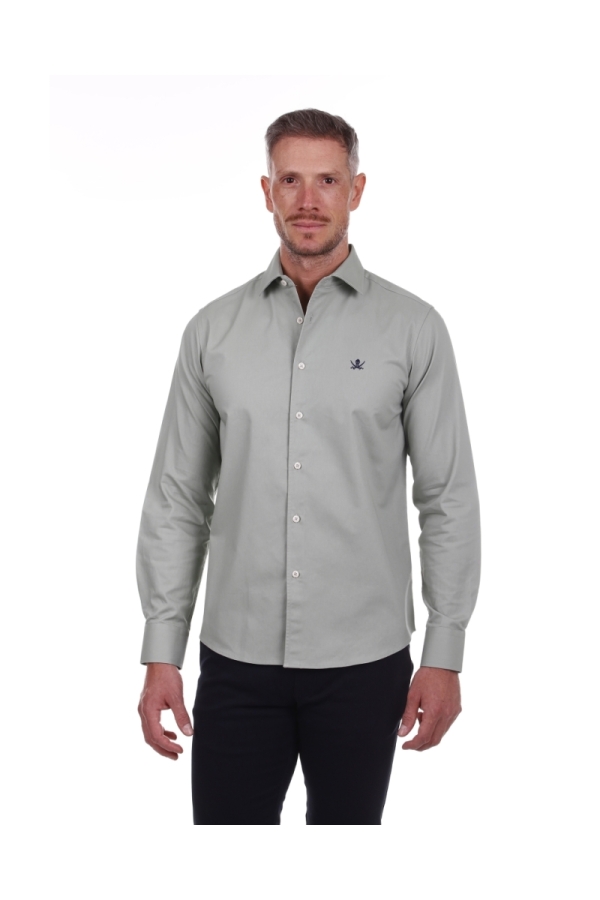 Camisa Gabardina Hombre The Time Of Bocha PI1GAB Verde Tea