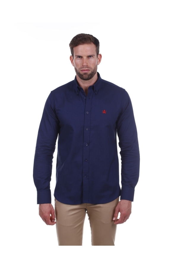 Camisa Oxford Hombre The Time Of Bocha PI1OXF Marino