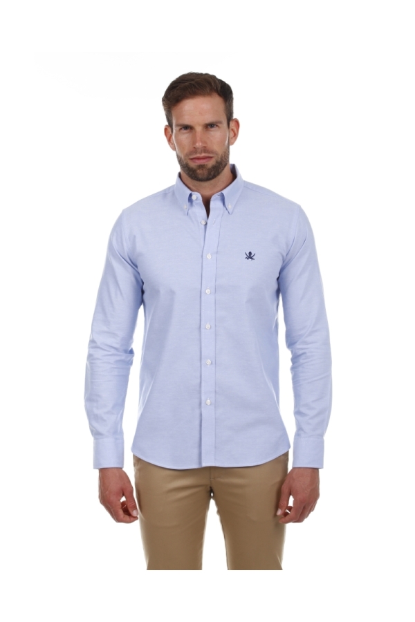 Camisa Oxford Hombre The Time Of Bocha PI1OXF Celeste