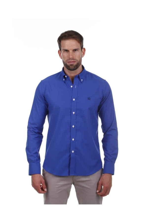 Camisa Oxford Hombre The Time Of Bocha PI1OXF Azul