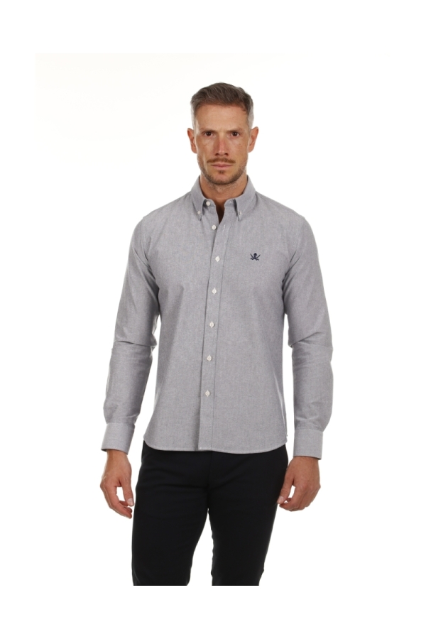 Camisa Oxford Hombre The Time Of Bocha PI1OXF Gris