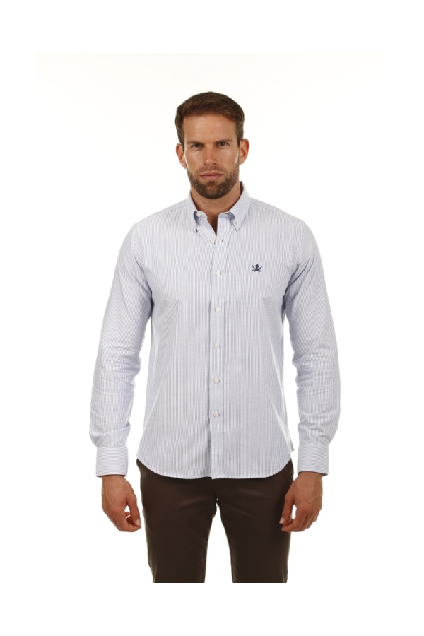 Camisa Oxford Hombre The Time Of Bocha PI1OXF Azul