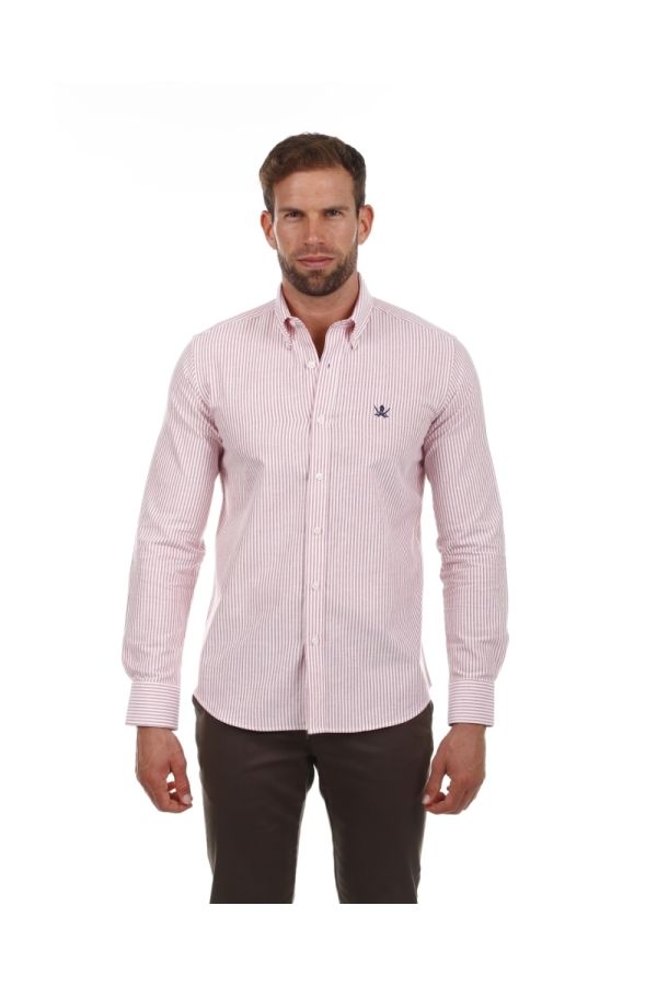 Camisa Oxford Hombre The Time Of Bocha PI1OXF Rosa