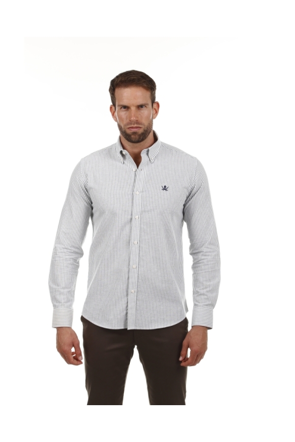 Camisa Oxford Hombre The Time Of Bocha PI1OXF Azul