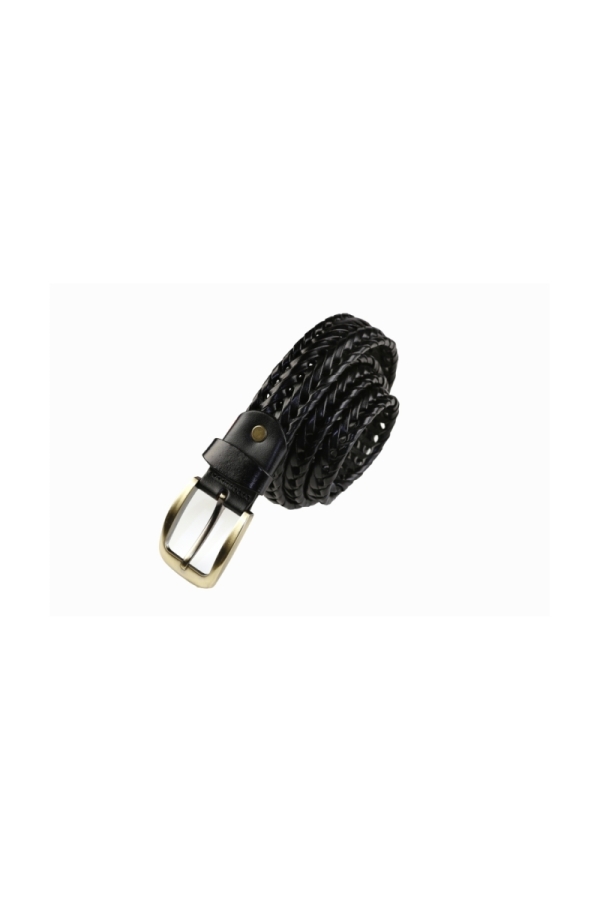 Cinturon Trenzado Cuero Hombre The Time Of Bocha PI1TB009 Negro